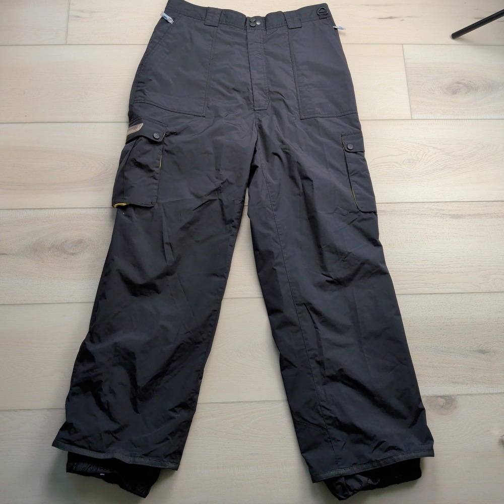 Ride Snowboard Mtn Dry Snow Pants Mens XL Black Cargo Adjustable Waterproof